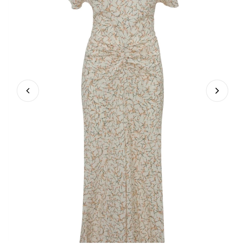 Victoria Beckham Cream Floral Midi Dress